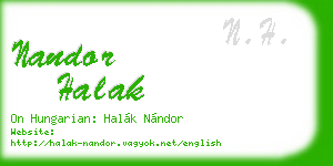 nandor halak business card