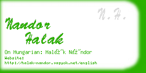 nandor halak business card